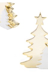Statuina Albero Natale in ceramica decorativo oro stella