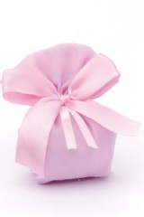Sacchetto-portaconfetti-puffotto-saccotto-nascita-battesimo-rosa-Misura 13 cm Art.:0856